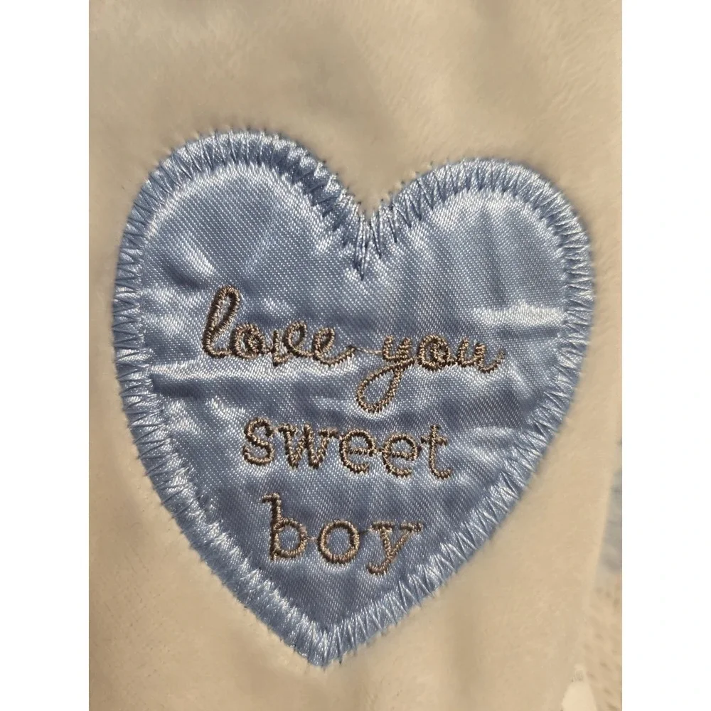 DEMDAKO Sweet Boy‎ Blue Bear Security Blanket Lovey Rattle Plush Baby NEW